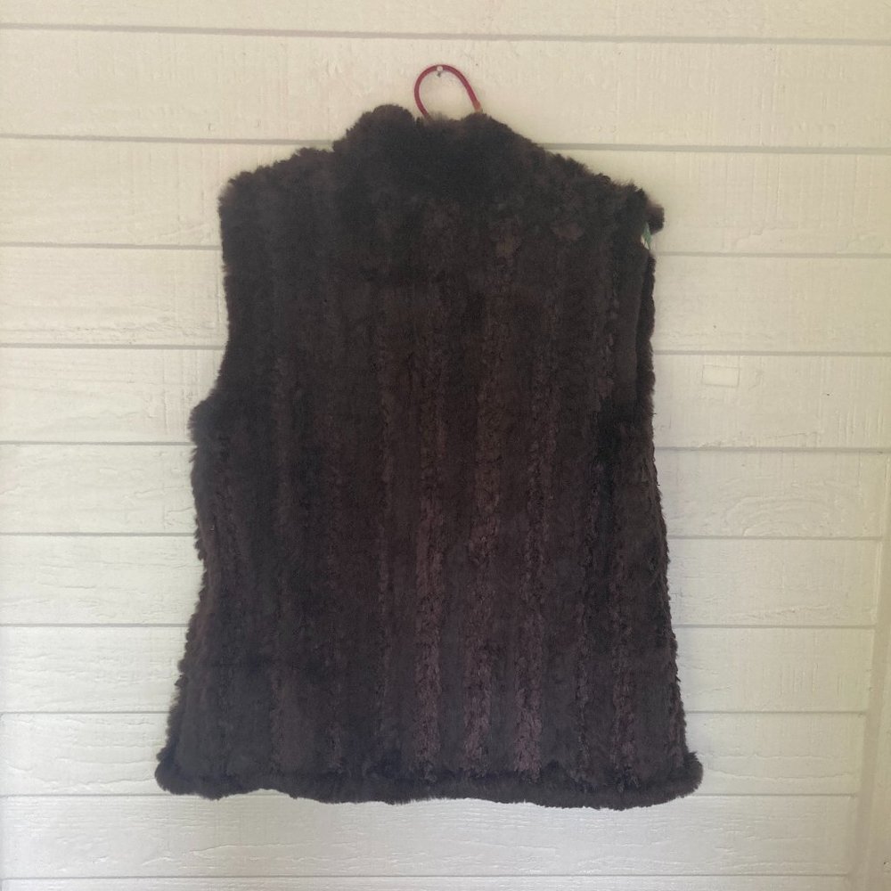 Chico's Rabbit Fur Vest 0 - Picture 2 of 3
